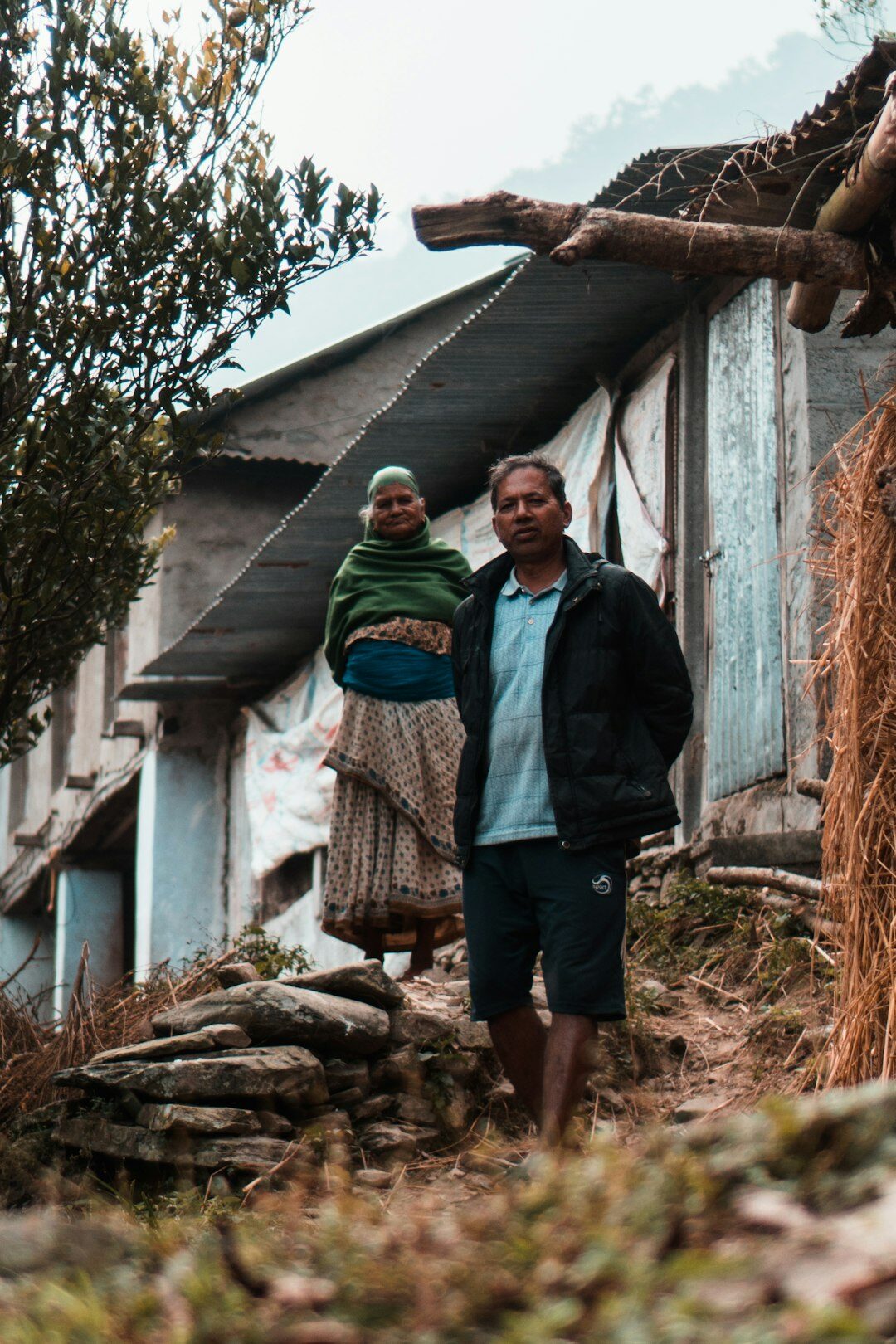 photographer documenting village