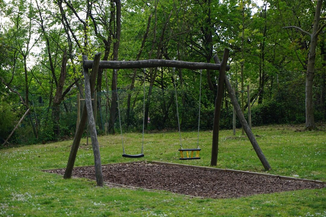 children playing in forest